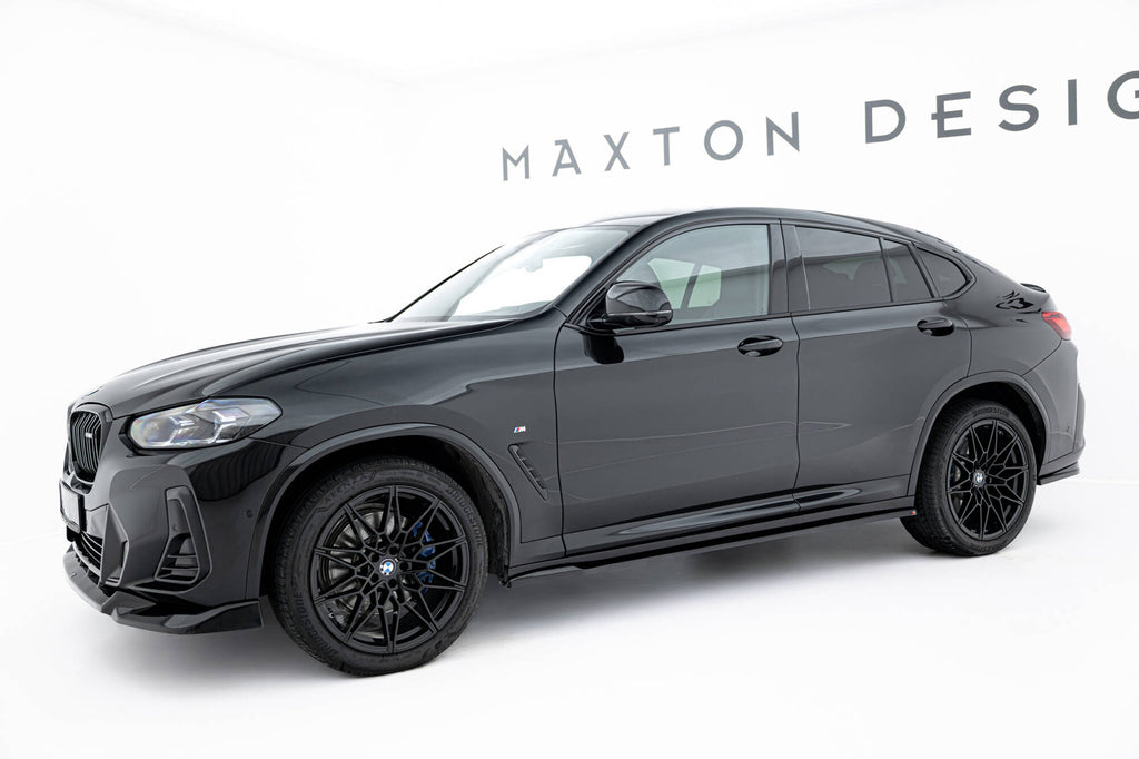 Maxton Design Street+ Seitenschweller Leisten passend für BMW X4 M-Paket G02 Facelift schwarz Hochglanz