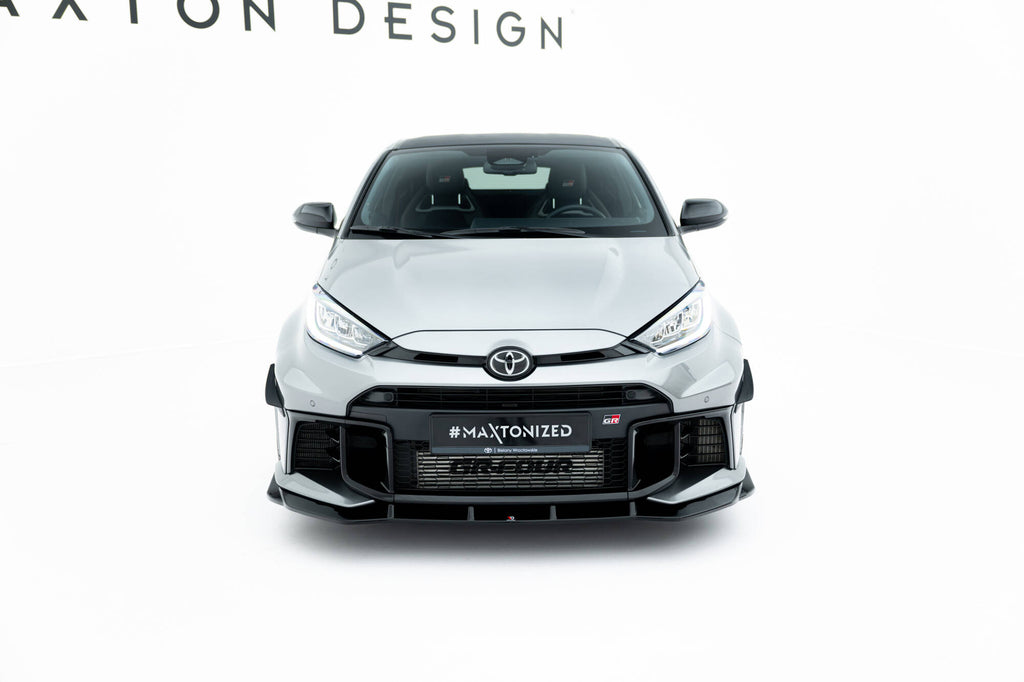 Maxton Design Street+ Spoilerlippe Front Ansatz V.1 passend für Toyota GR Yaris Mk4 Facelift schwarz Hochglanz
