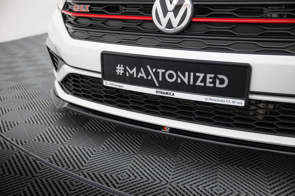 Maxton Design Street+ Spoilerlippe Front Ansatz V.2 passend für VW Jetta GLI Mk7 schwarz Hochglanz