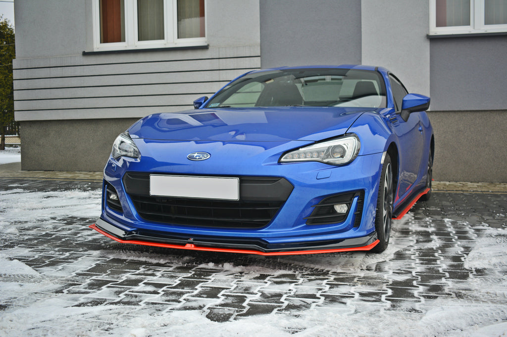 Maxton Design Street+ Spoilerlippe Front Ansatz V.5 passend für Subaru BRZ Mk1 Facelift schwarz Hochglanz