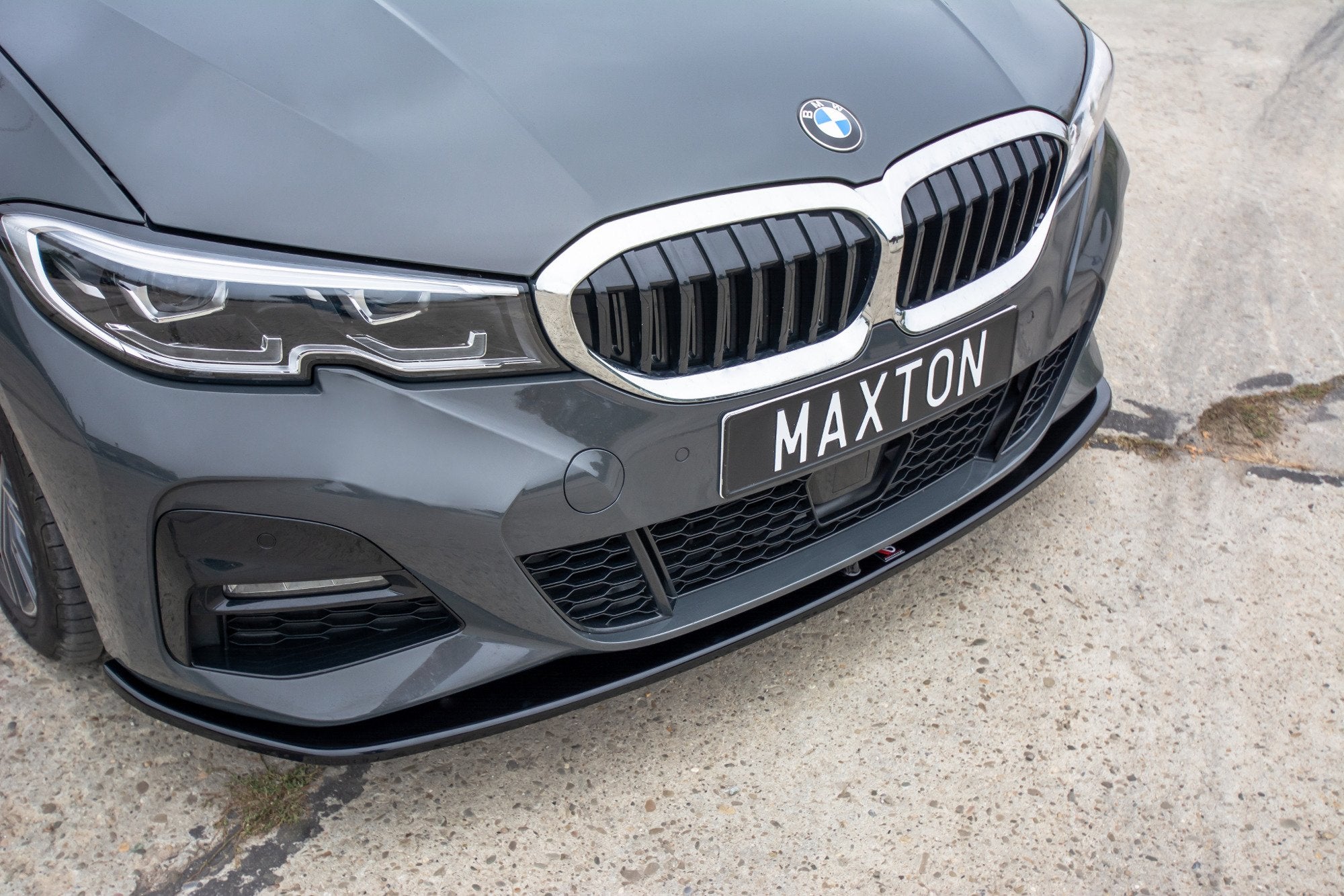 Maxton Design Street+ Spoilerlippe Front Ansatz V.3 passend für BMW 3er M-Paket G20 schwarz Hochglanz