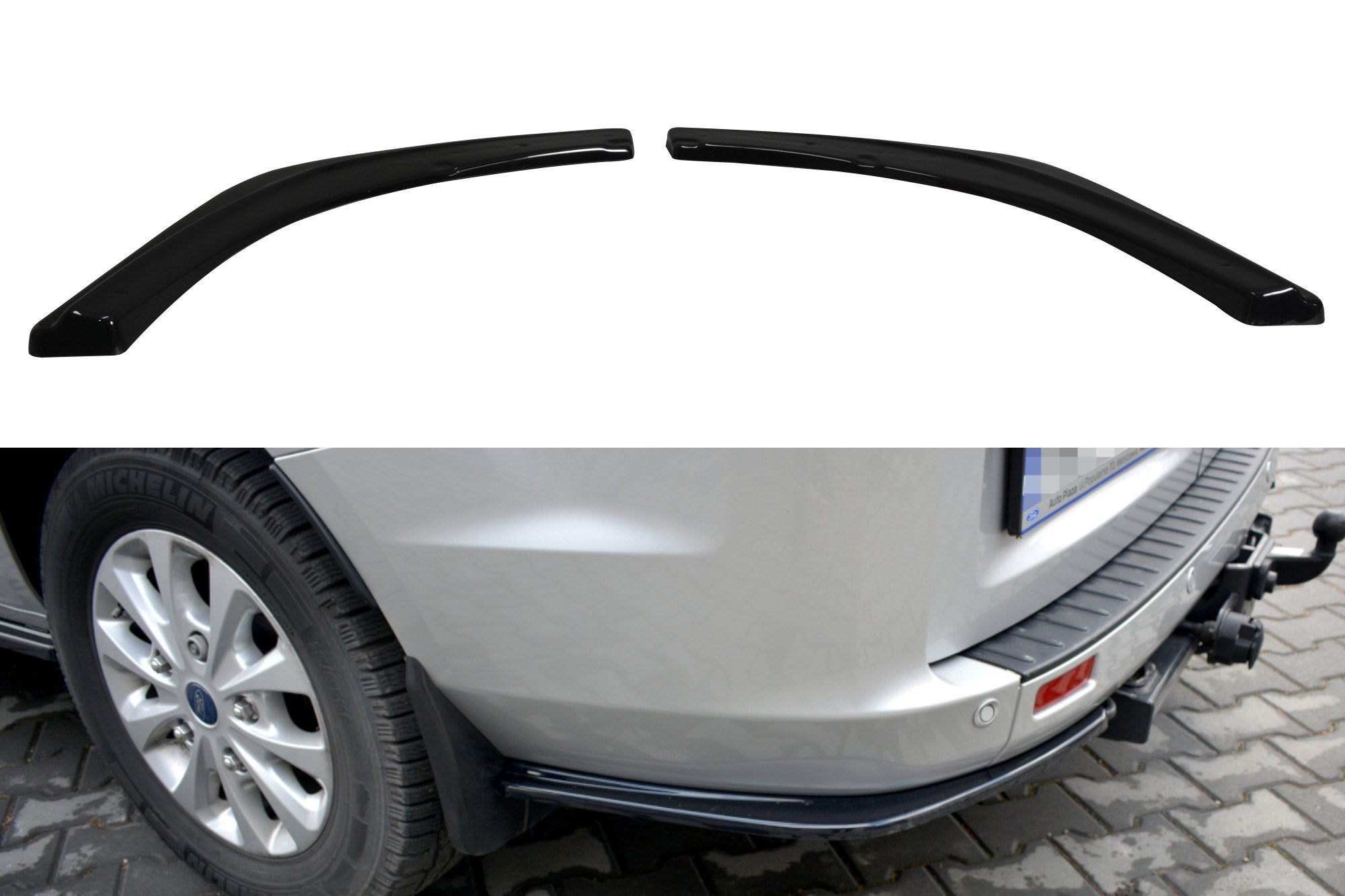 Maxton Design Heck Ansatz Flaps Diffusor passend für Ford Transit Custom Mk1 FL schwarz Hochglanz