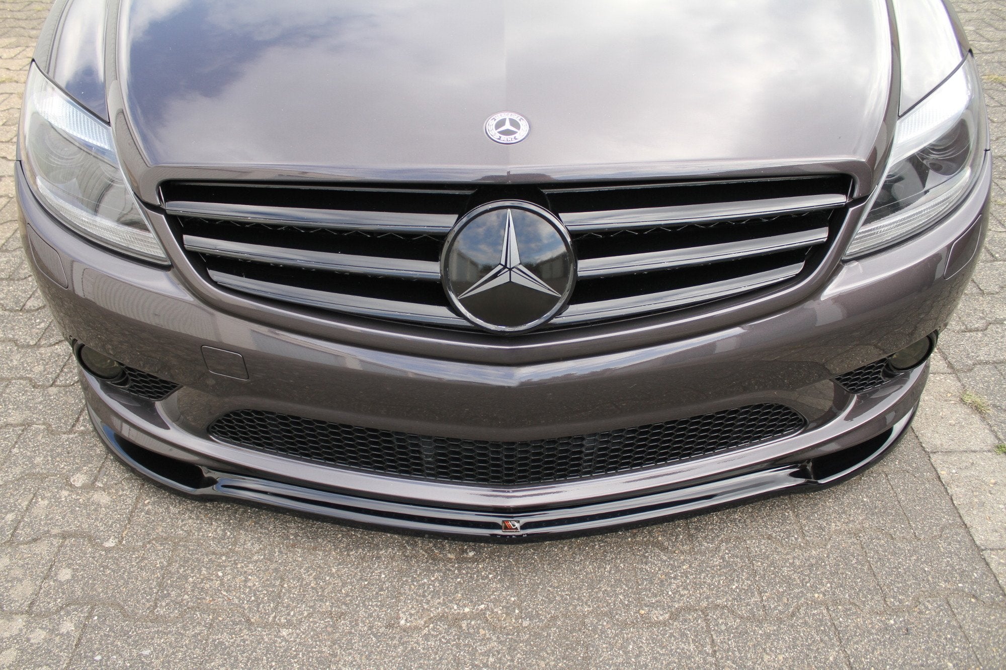 Maxton Design Street+ Spoilerlippe Front Ansatz passend für MERCEDES CL 500 C216 AMGLINE schwarz Hochglanz