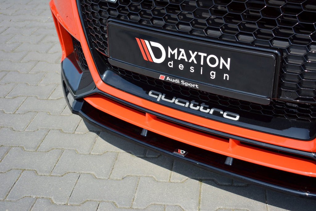 Maxton Design Street+ Spoilerlippe Front Ansatz V.2 passend für Audi TT RS 8S schwarz Hochglanz