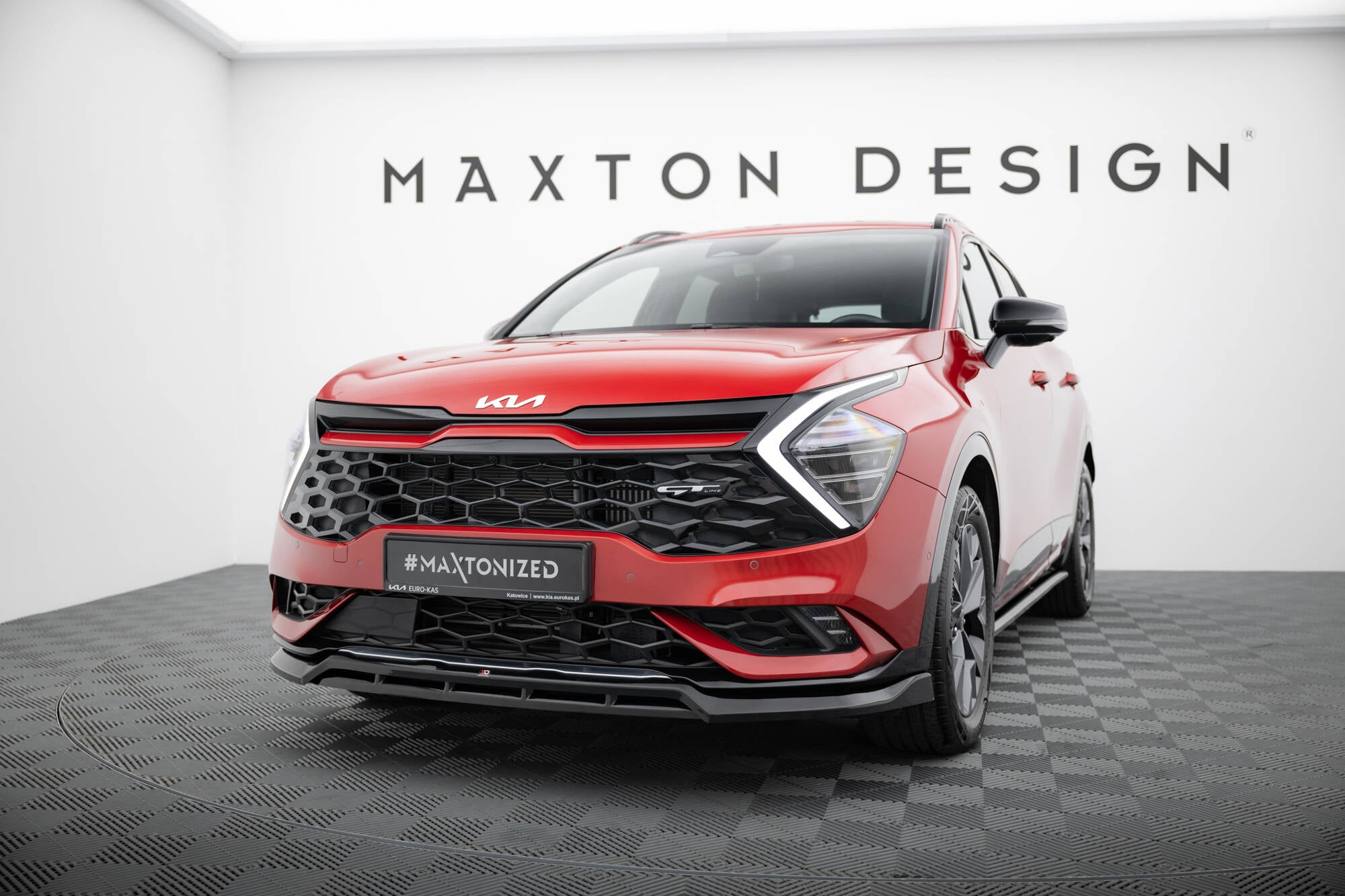 Maxton Design Street+ Spoilerlippe Front Ansatz V.2 passend für Kia Sportage GT-Line Mk5 schwarz Hochglanz
