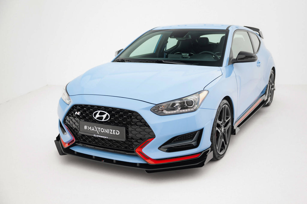 Maxton Design Front Stoßstange Flaps passend für Hyundai Veloster N Mk2 schwarz Hochglanz