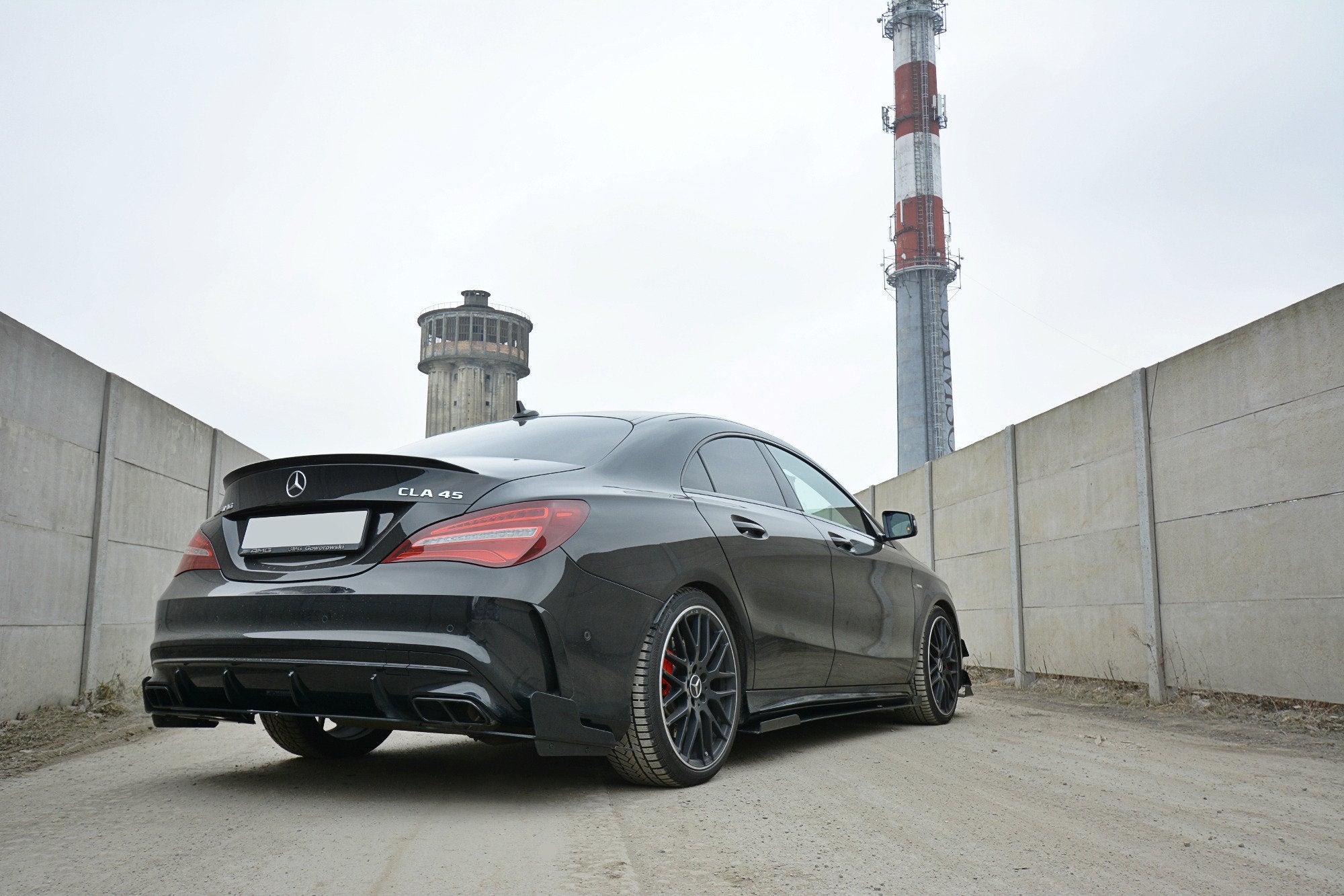 Maxton Design SPORT Heck Ansatz Flaps Diffusor passend für Mercedes CLA A45 AMG C117 Facelift