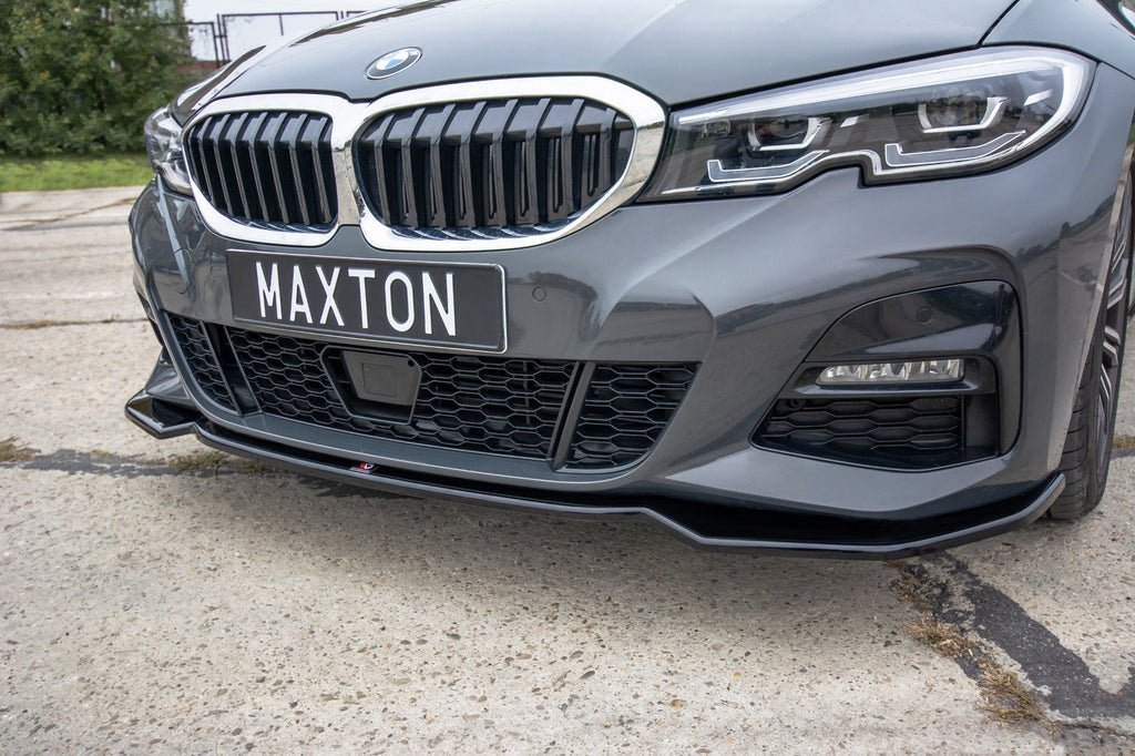 Maxton Design Street+ Spoilerlippe Front Ansatz V.2 passend für BMW 3er M-Paket G20 schwarz Hochglanz