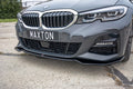 Maxton Design Street+ Spoilerlippe Front Ansatz V.2 passend für BMW 3er M-Paket G20 schwarz Hochglanz