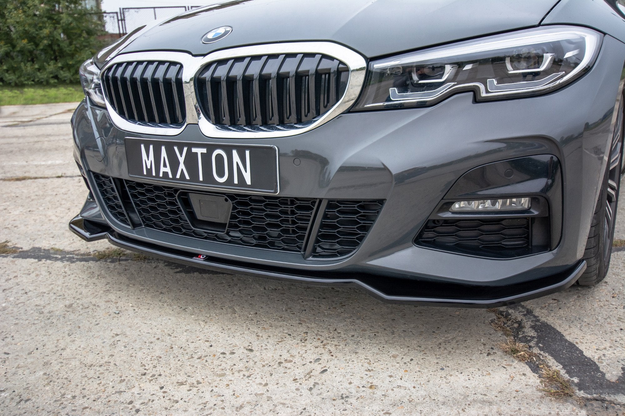 Maxton Design Street+ Spoilerlippe Front Ansatz V.2 passend für BMW 3er M-Paket G20 schwarz Hochglanz
