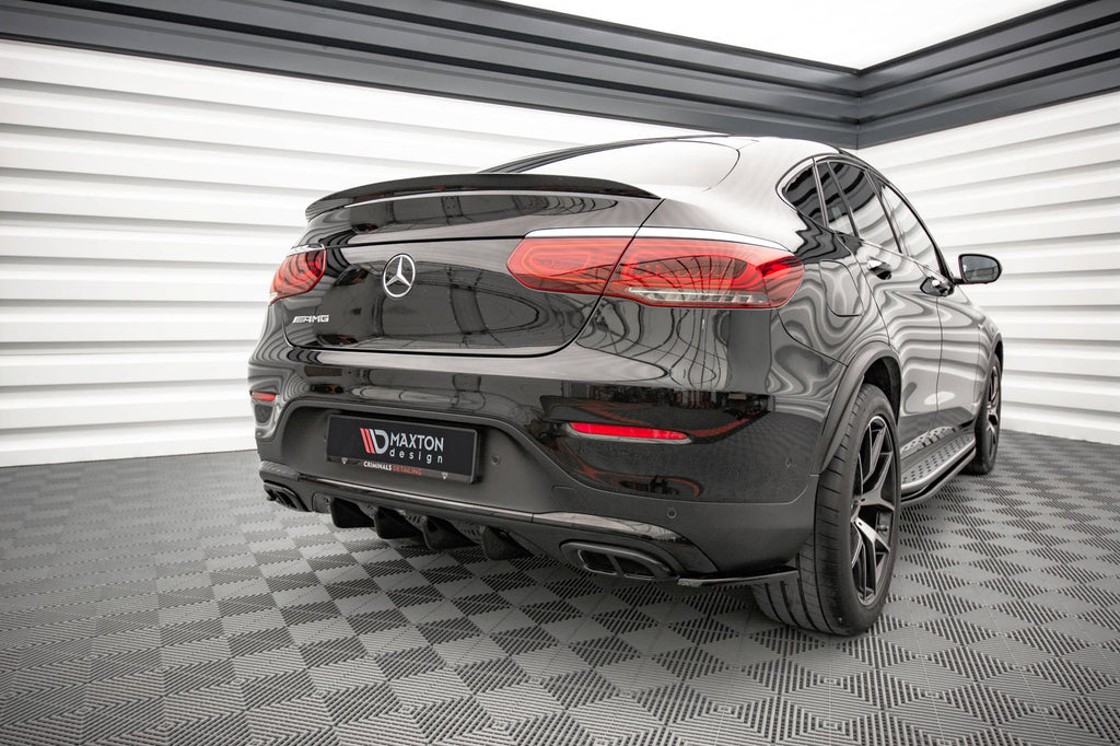 Maxton Design Heck Ansatz Flaps Diffusor passend für Mercedes-Benz GLC Coupe AMG-Line C253 Facelift schwarz Hochglanz