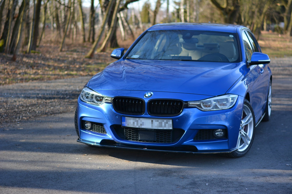 Maxton Design Street+ Spoilerlippe Front Ansatz passend für BMW 3er M-Paket F30 / F30 Facelift schwarz Hochglanz