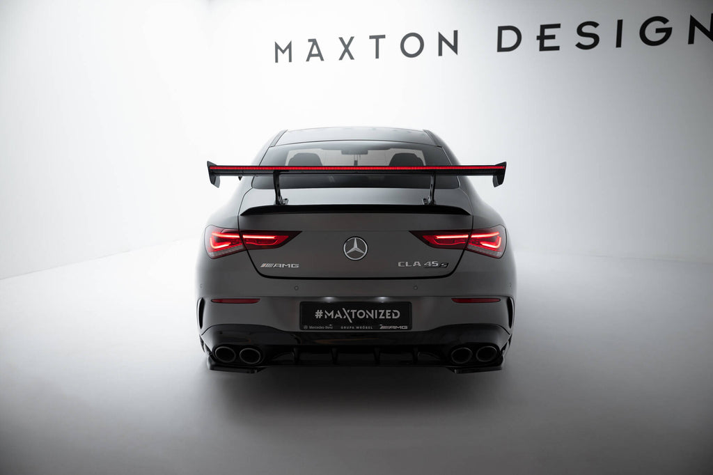 Maxton Design Carbon Spoiler With Internal Brackets Uprights + LED Mercedes-Benz CLA Coupe C118 / C118 Facelift für Mercedes-Benz CLA C118