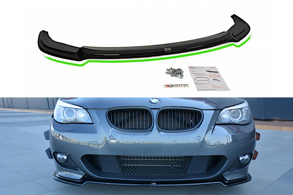 Maxton Design Street+ Spoilerlippe Front Ansatz passend für BMW 5er E60/61 M Paket schwarz Hochglanz