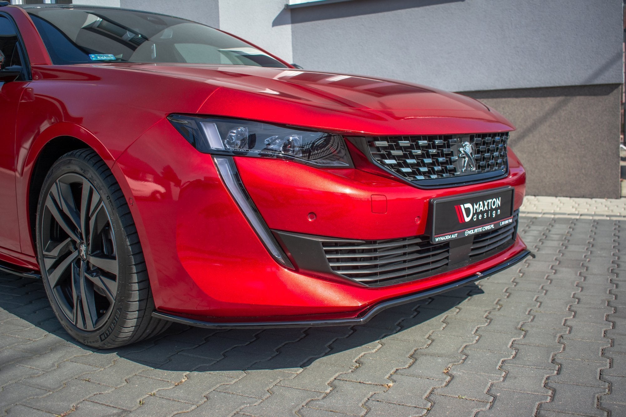 Maxton Design Street+ Spoilerlippe Front Ansatz V.1 passend für Peugeot 508 GT Mk2 schwarz Hochglanz