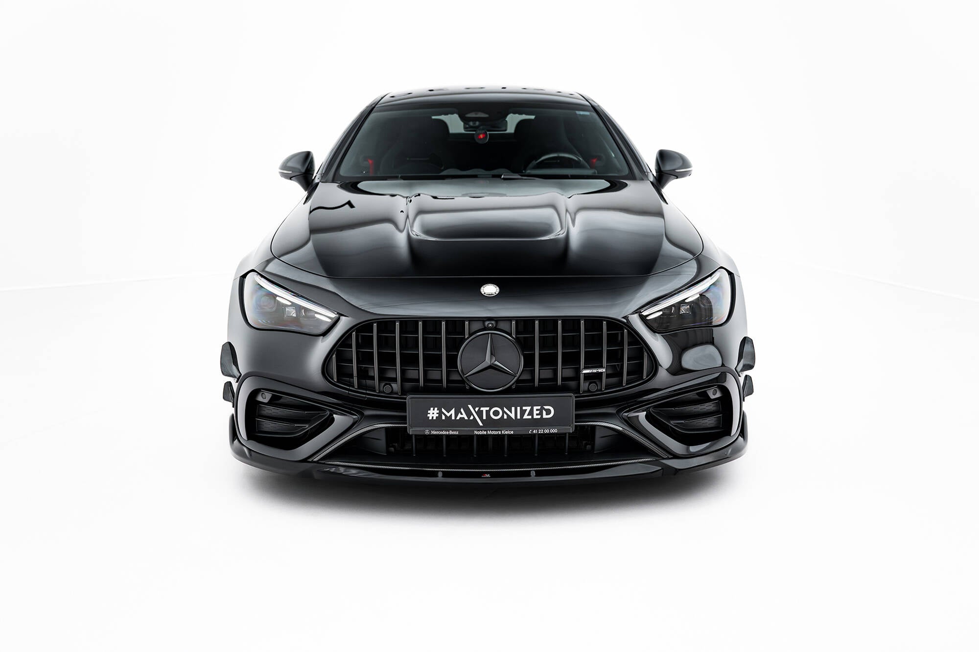 Maxton Design Street+ Spoilerlippe Front Ansatz V.2 passend für Mercedes-AMG CLE 53 C236 schwarz Hochglanz