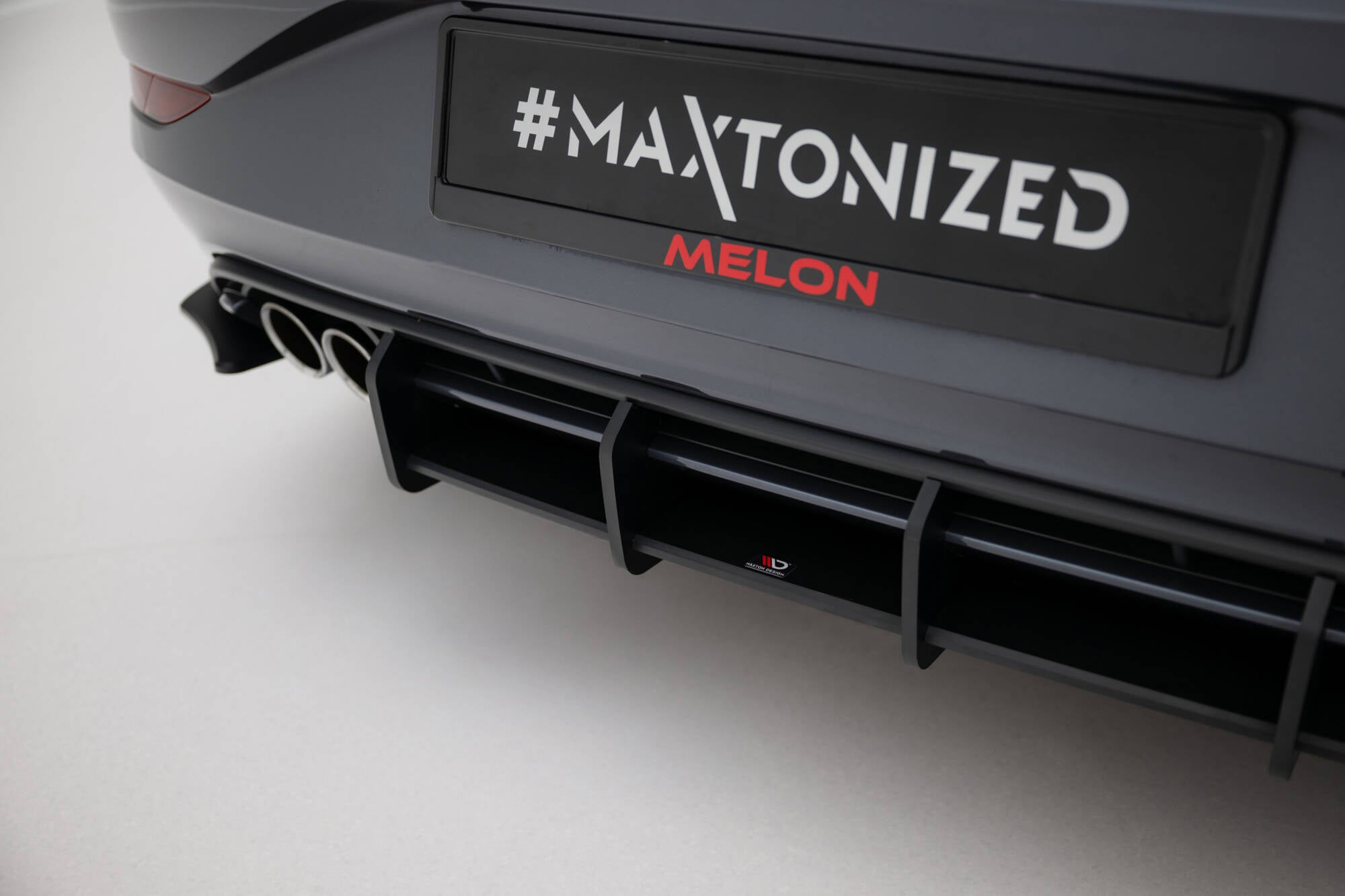 Maxton Design Street Pro Heckschürze + Flaps passend für VW Polo GTI Mk6 Facelift schwarz Hochglanz