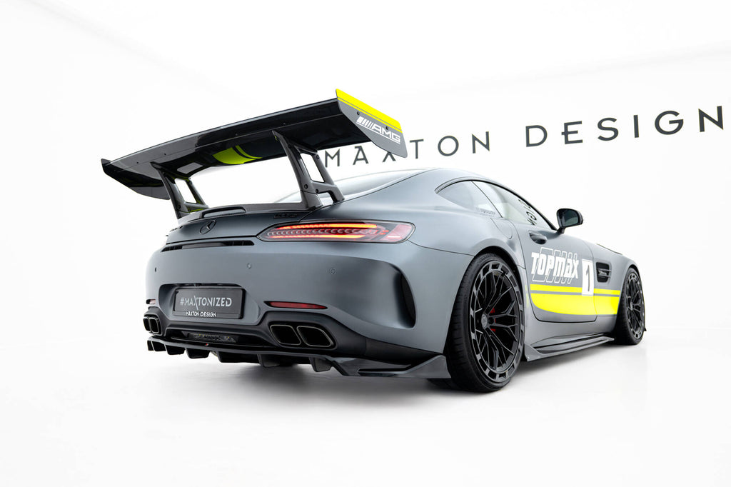 Maxton Design Street+ Mittlerer Diffusor RACE passend für Mercedes-AMG GT C C190 Facelift schwarz Hochglanz