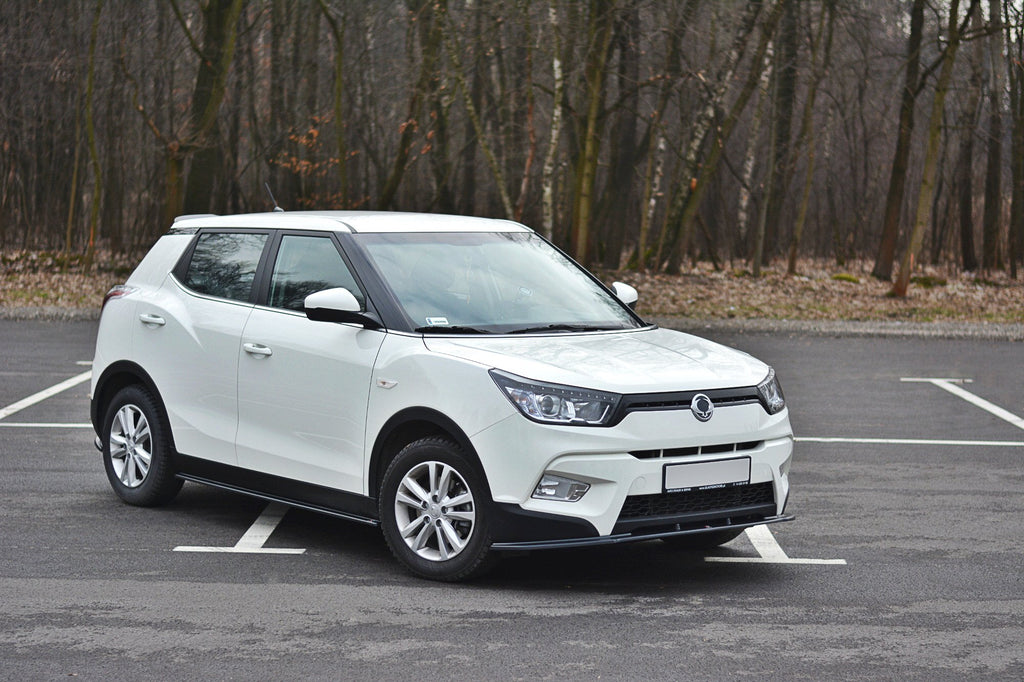 Maxton Design Street+ Spoilerlippe Front Ansatz V.1 passend für SSANGYONG TIVOLI schwarz Hochglanz