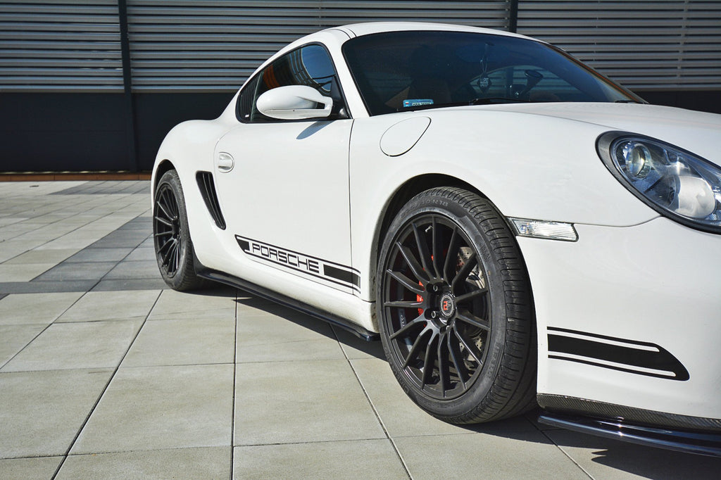Maxton Design Street+ Seitenschweller Leisten passend für PORSCHE CAYMAN S 987C schwarz Hochglanz