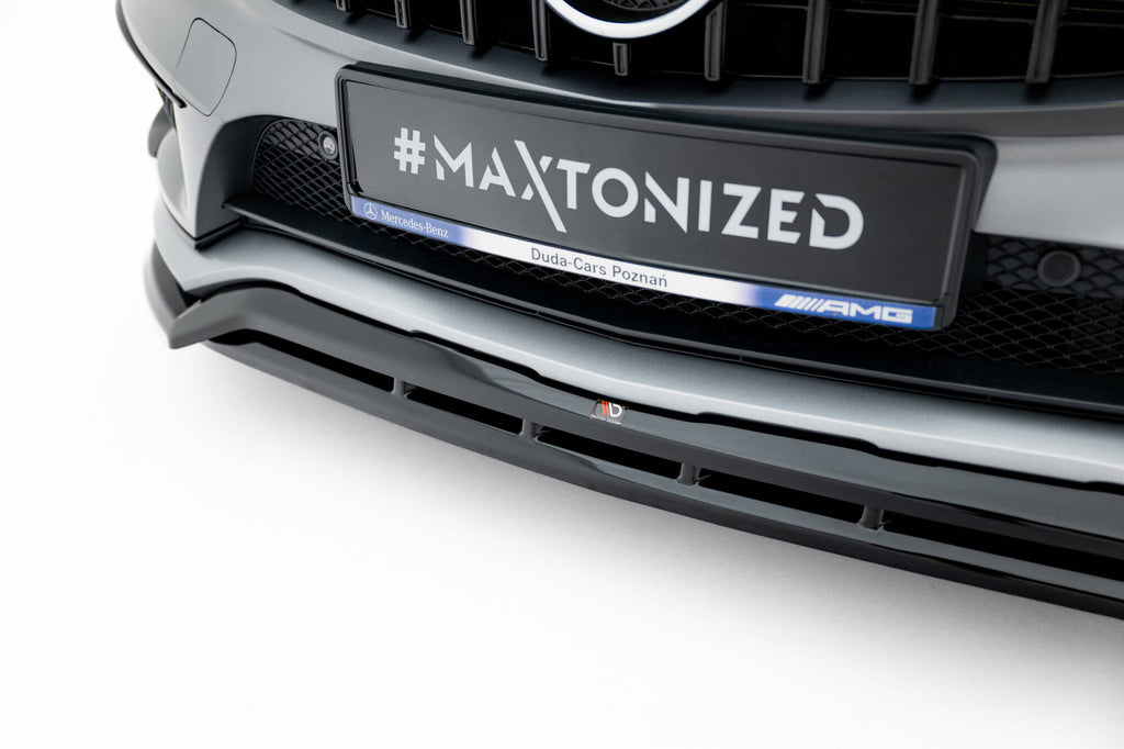 Maxton Design Street+ Spoilerlippe Front Ansatz passend für Mercedes-Benz GLA 45 AMG Off-roader X156 schwarz Hochglanz
