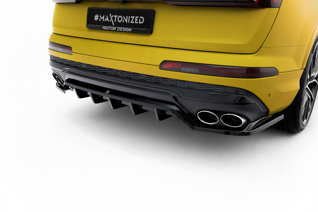 Maxton Design Street+ Mittlerer Diffusor RACE passend für Audi SQ7 Mk2 (4M) Facelift schwarz Hochglanz