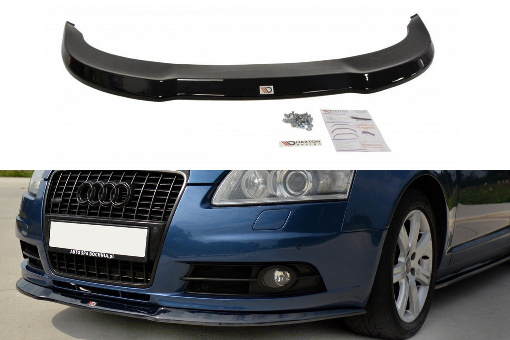 Maxton Design Street+ Spoilerlippe Front Ansatz passend für Audi A6 S-Line C6 schwarz Hochglanz