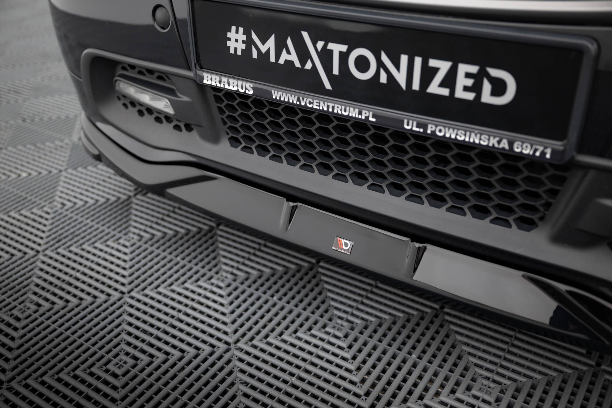 Maxton Design Street+ Spoilerlippe Front Ansatz passend für Brabus Smart Fortwo C451 Facelift schwarz Hochglanz