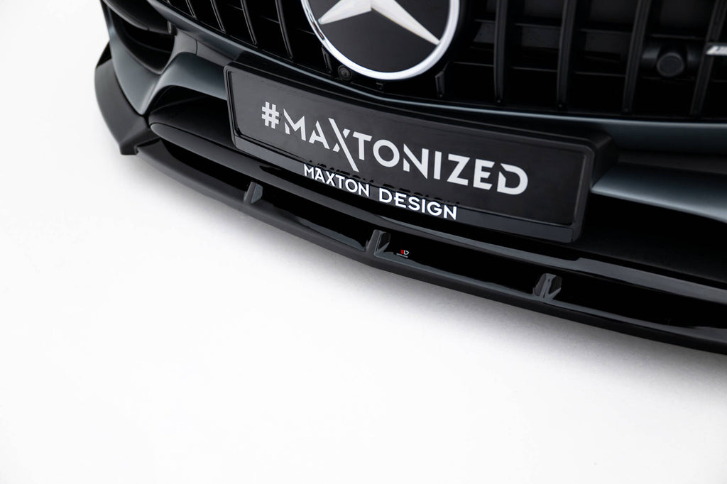 Maxton Design Street+ Spoilerlippe Front Ansatz passend für Mercedes-AMG GT C C190 Facelift schwarz Hochglanz