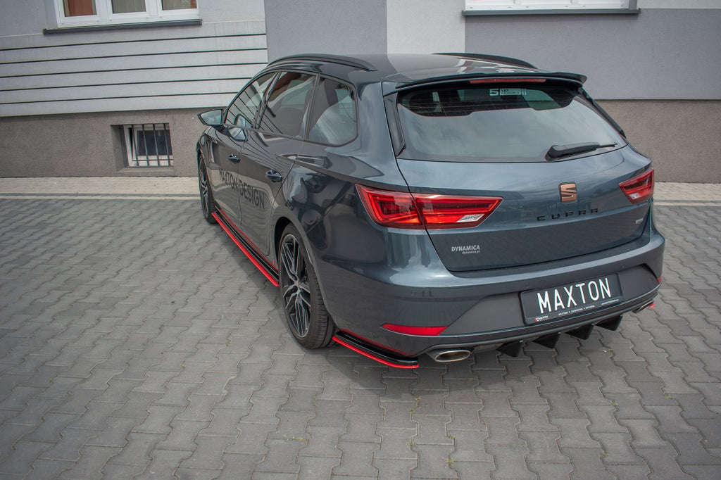 Maxton Design Heck Ansatz Flaps Diffusor V.4 passend für Seat Leon Cupra Mk3 FL Sportstourer schwarz Hochglanz
