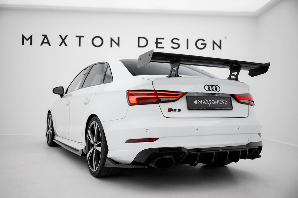 Maxton Design Carbon Spoiler With Internal Brackets Uprights Audi A3 / A3 S-Line / S3 / RS3 Limousine 8V / 8V Facelift für Audi A3
