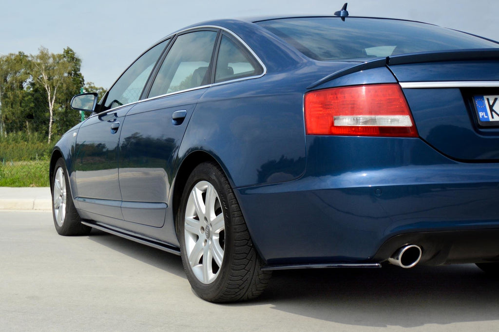 Maxton Design Street+ Seitenschweller Leisten passend für Audi A6 S-Line C6 / C6 Facelift schwarz Hochglanz