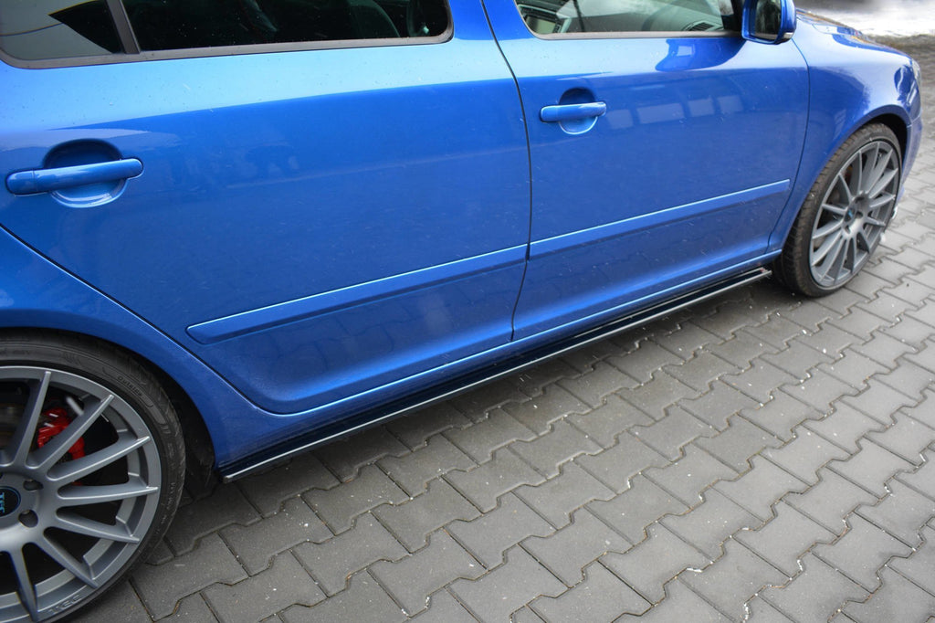 Maxton Design Street+ Seitenschweller Leisten passend für Skoda Octavia RS Mk2 / Mk2 FL schwarz Hochglanz