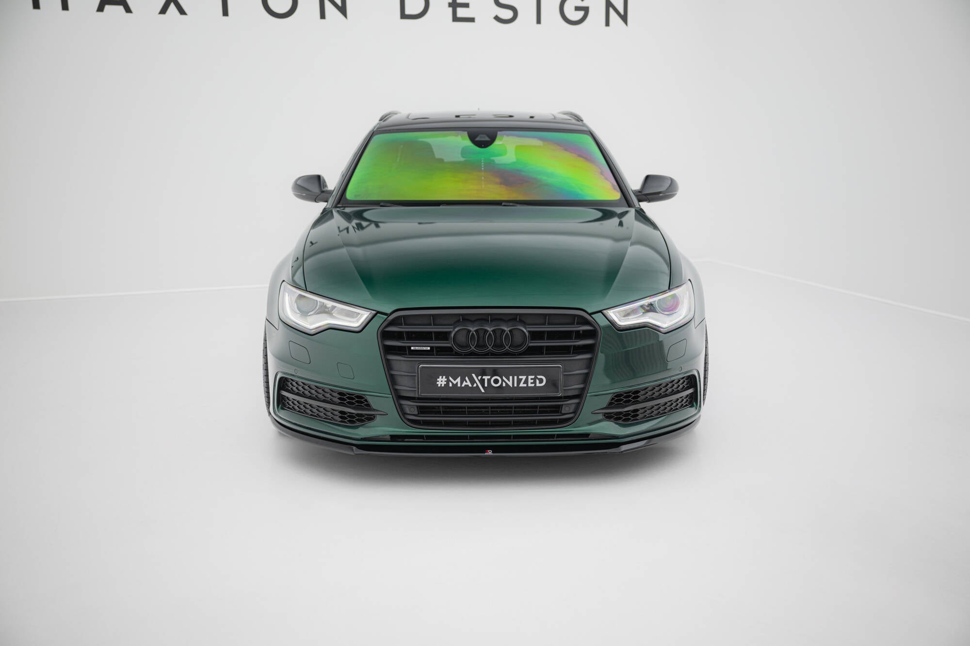 Maxton Design Street+ Spoilerlippe Front Ansatz V.2 passend für Audi S6 / A6 S-Line C7 schwarz Hochglanz