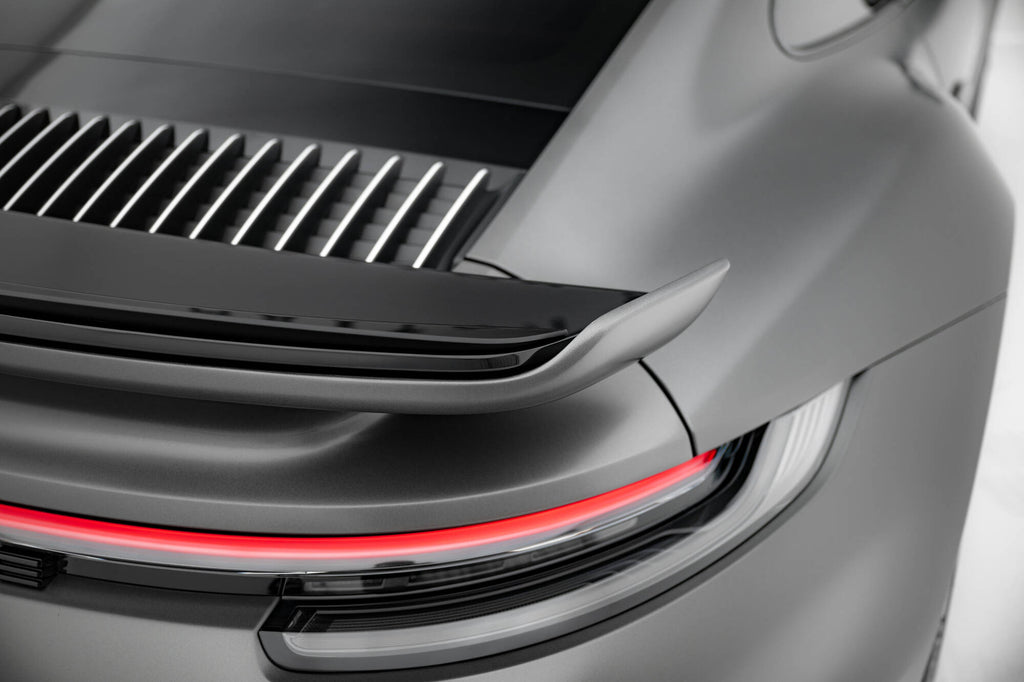 Maxton Design Spoiler CAP passend für Porsche 911 Turbo S Sport Package 992 schwarz Hochglanz