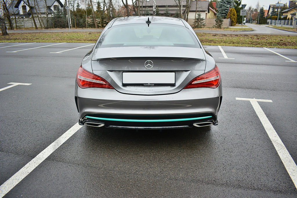 Maxton Design Heck Ansatz Flaps Diffusor passend für Mercedes-Benz CLA AMG-Line C117 schwarz Hochglanz