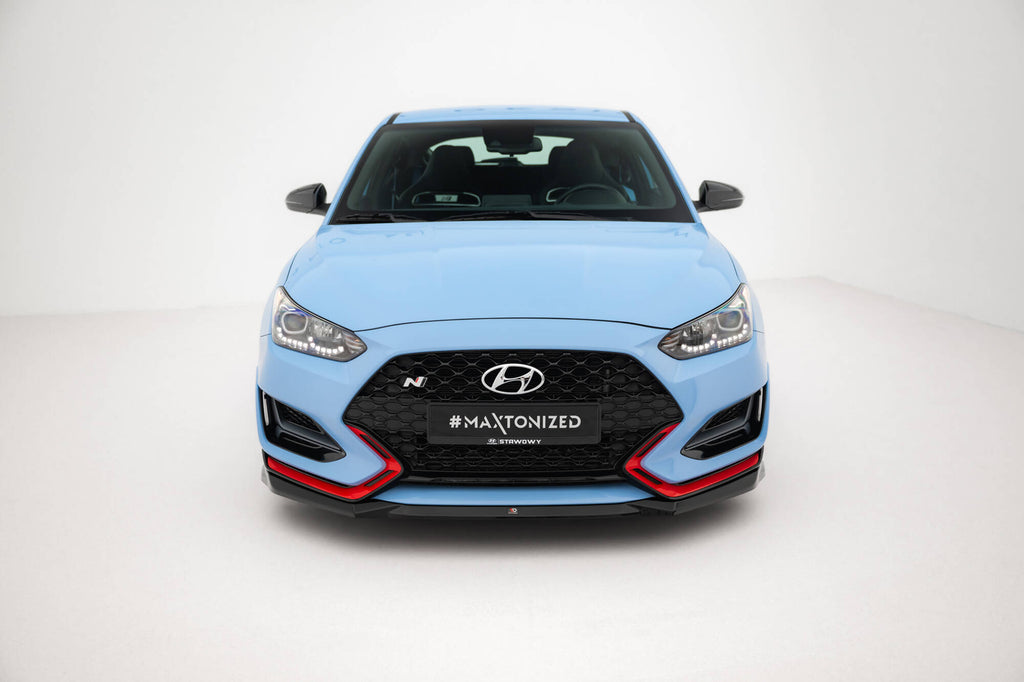 Maxton Design Street+ Spoilerlippe Front Ansatz V.1 passend für Hyundai Veloster N Mk2 schwarz Hochglanz