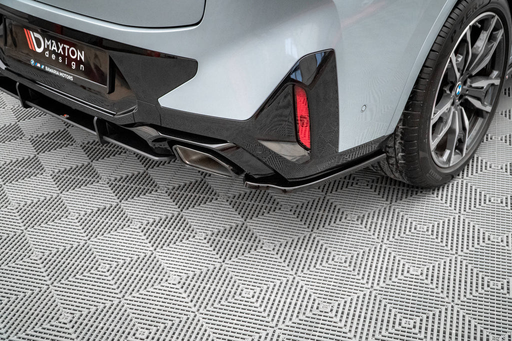 Maxton Design Heck Ansatz Flaps Diffusor passend für BMW X4 M-Paket G02 Facelift schwarz Hochglanz