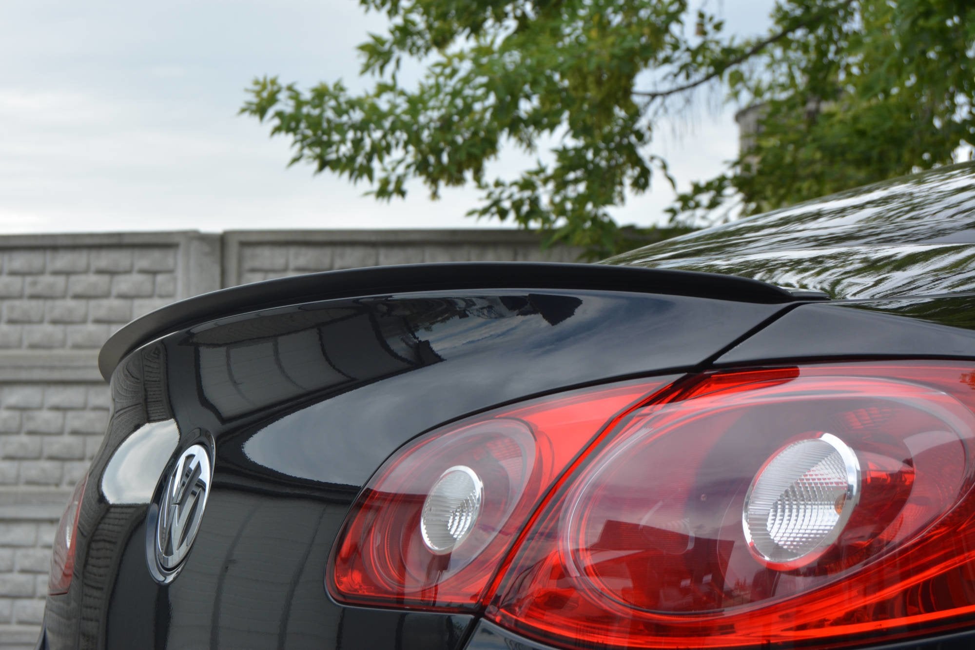 Maxton Design Spoiler CAP passend für VW Passat CC R36 RLINE schwarz Hochglanz