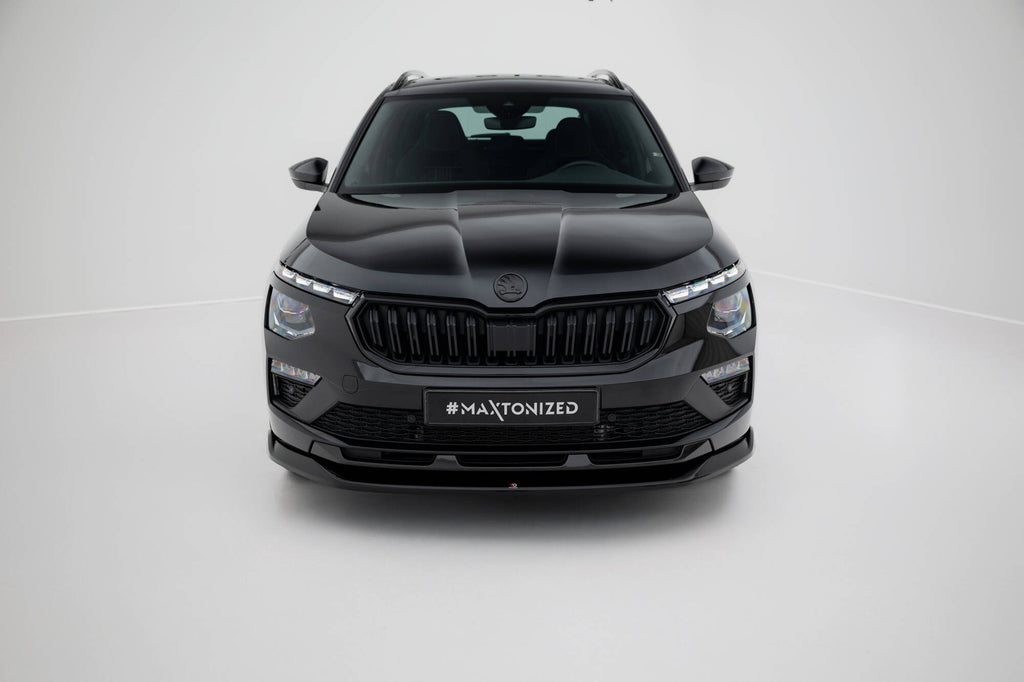 Maxton Design Street+ Spoilerlippe Front Ansatz V.1 passend für Skoda Kamiq Monte Carlo Mk1 Facelift schwarz Hochglanz