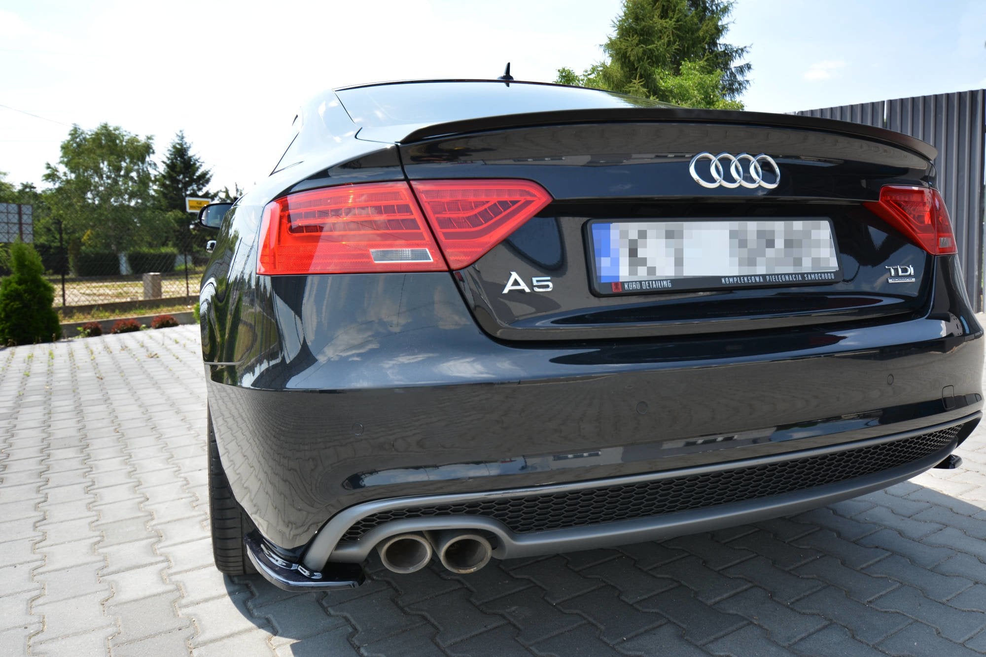 Maxton Design Spoiler CAP passend für Audi A5 Sportback S-Line 8T Facelift schwarz Hochglanz