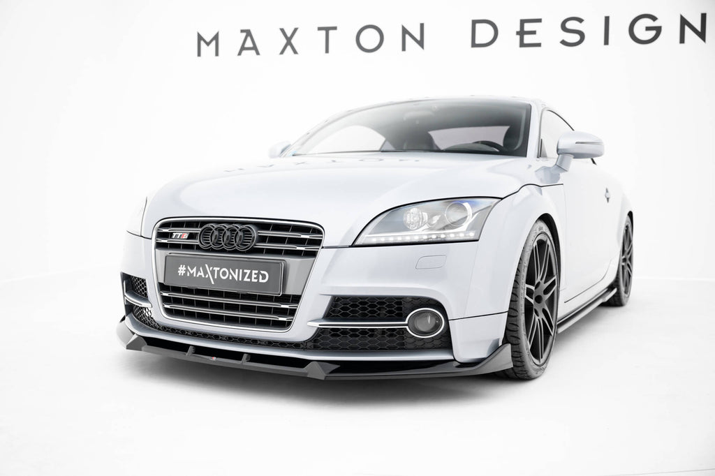Maxton Design Street+ Spoilerlippe Front Ansatz V.3 passend für Audi TT S / TT S-Line 8J Facelift schwarz Hochglanz
