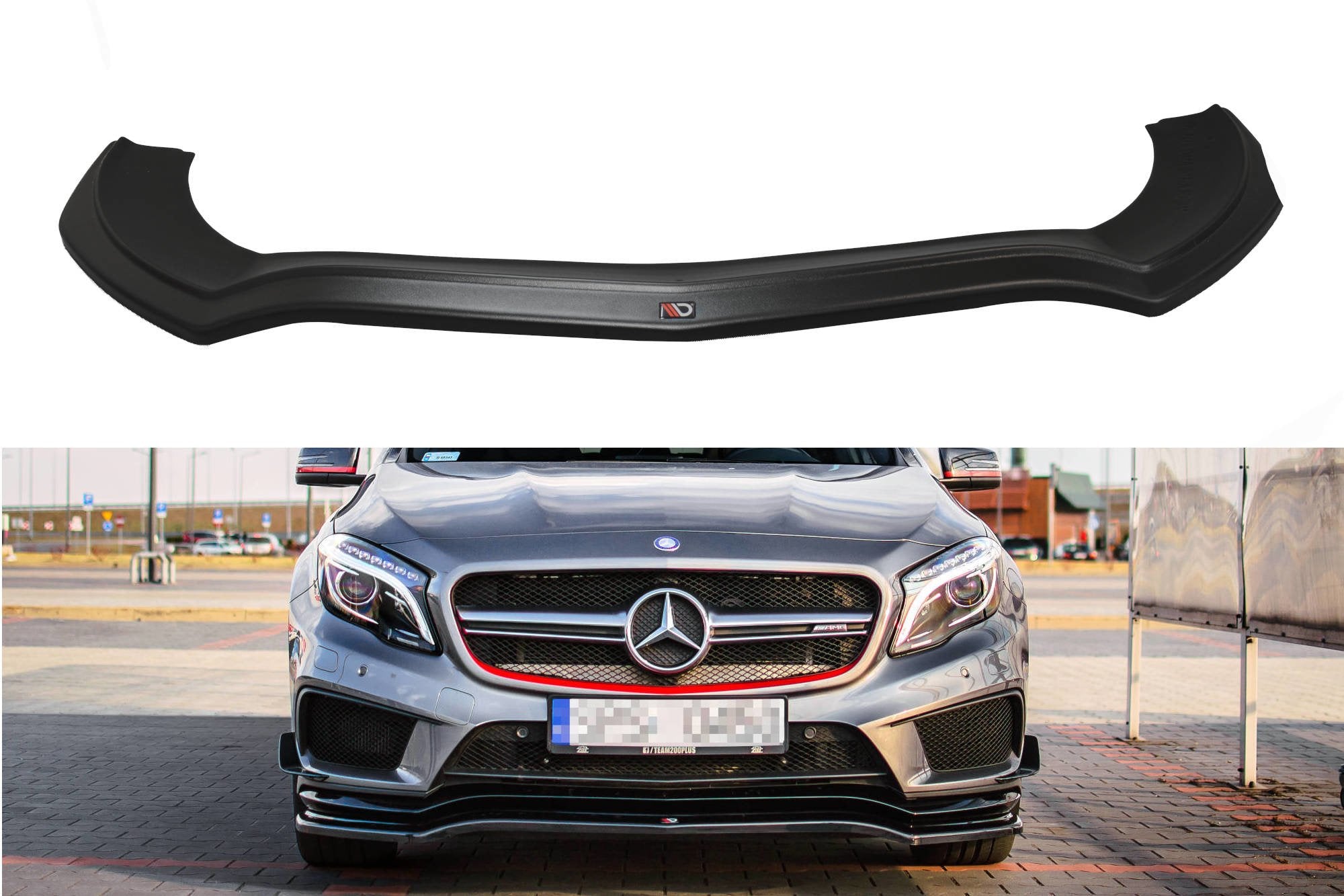 Maxton Design Front Ansatz für Mercedes GLA 45 AMG SUV (X156) vor Facelift Carbon Look