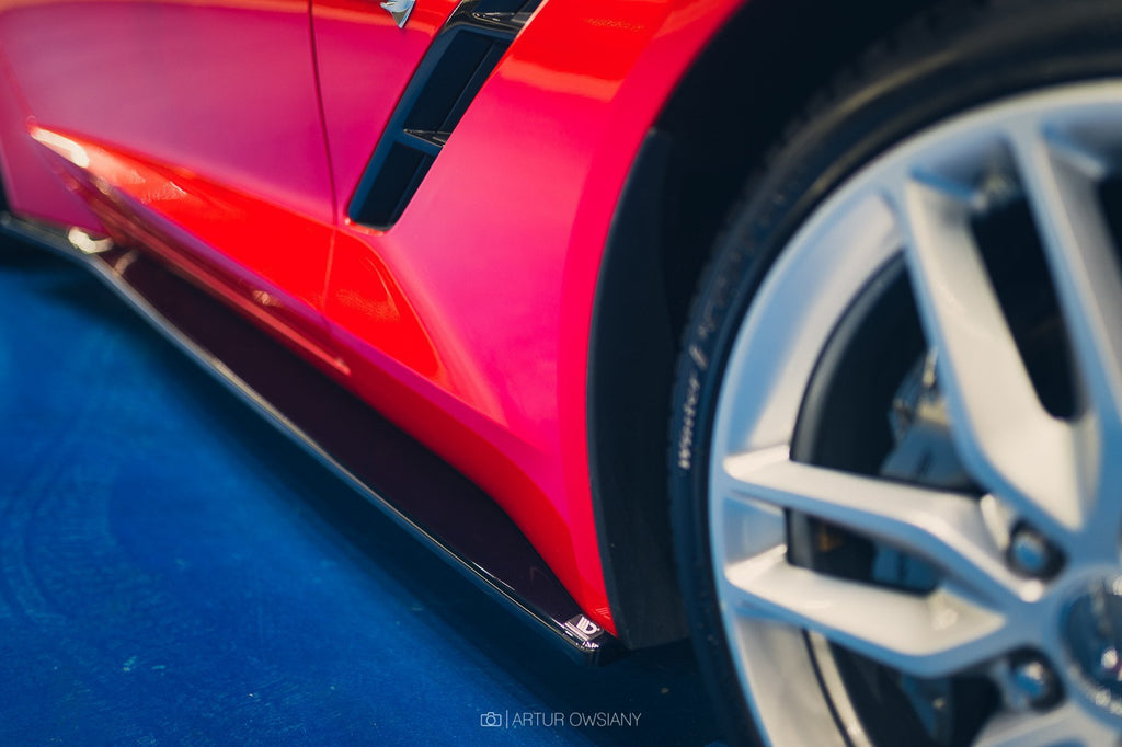 Maxton Design Street+ Seitenschweller Leisten passend für V.1 passend für Chevrolet Corvette Stingray C7 schwarz Hochglanz