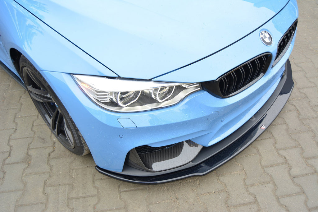 Maxton Design Frontansatz für BMW M4 F82 [2014-2021] | Schwarz Hochglanz | ABS-Kunststoff