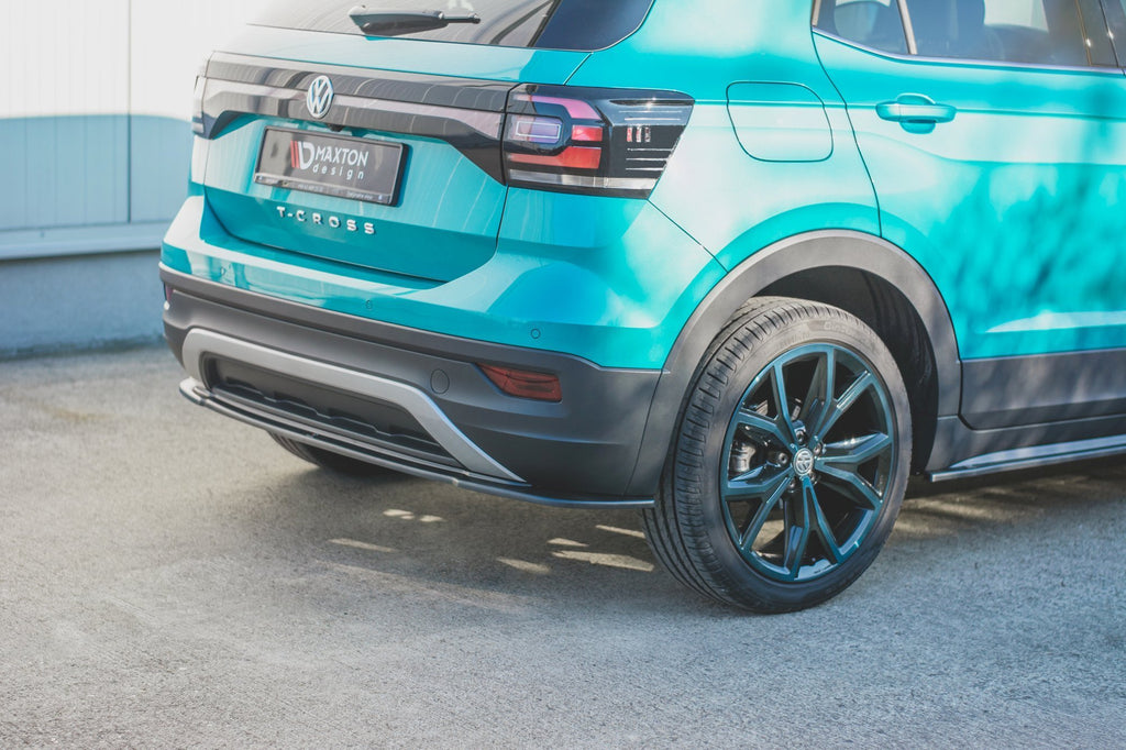 Maxton Design Mittlerer Diffusor Heck Ansatz für Volkswagen T-Cross schwarz matt