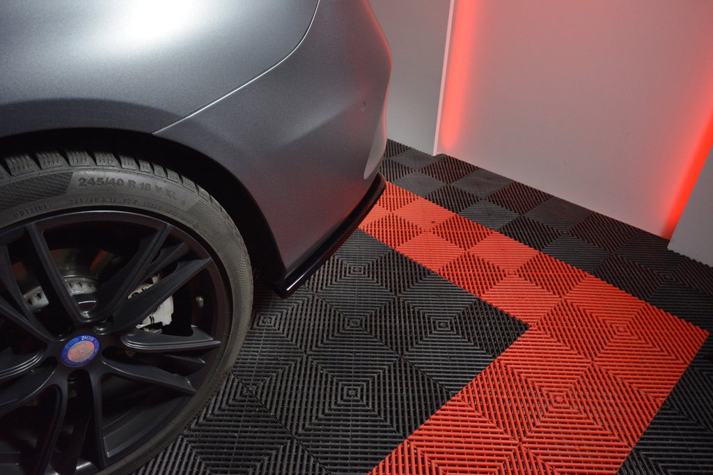 Maxton Design Heck Ansatz Flaps Diffusor für MERCEDES- BENZ C-KLASSE W205 COUPE AMG-LINE schwarz matt