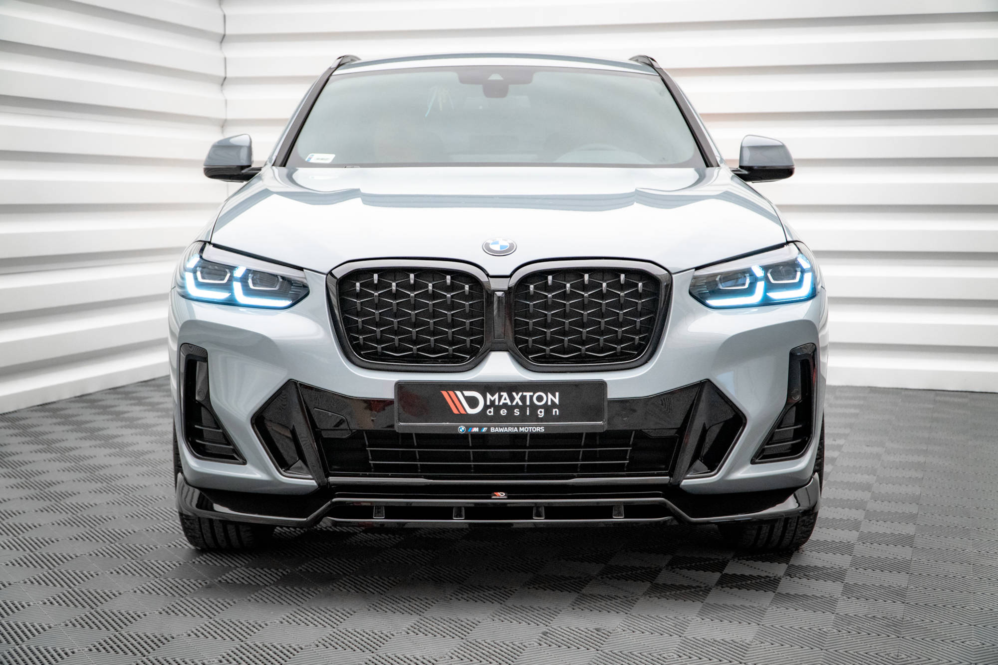 Maxton Design Street+ Spoilerlippe Front Ansatz V.1 passend für BMW X4 M-Paket G02 Facelift schwarz Hochglanz