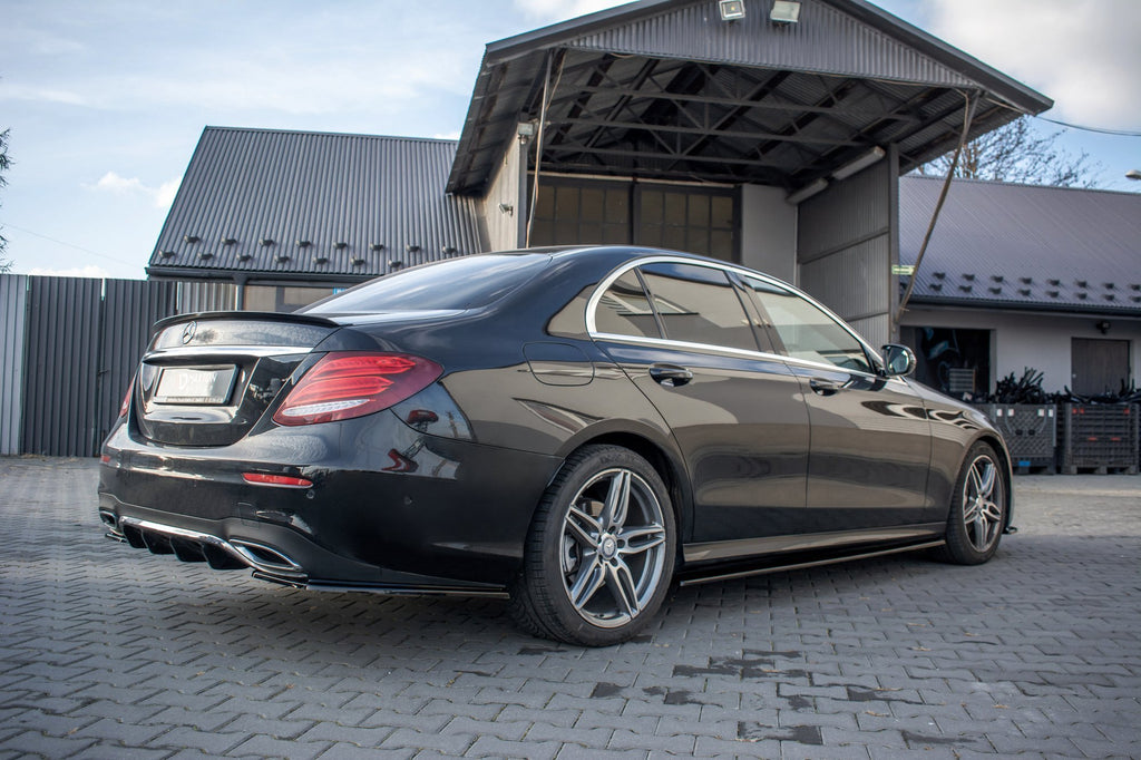 Maxton Design Diffusor Heck Ansatz passend für Mercedes-Benz E43 AMG / AMG-Line Limousine / Kombi W213 / S213 schwarz Hochglanz