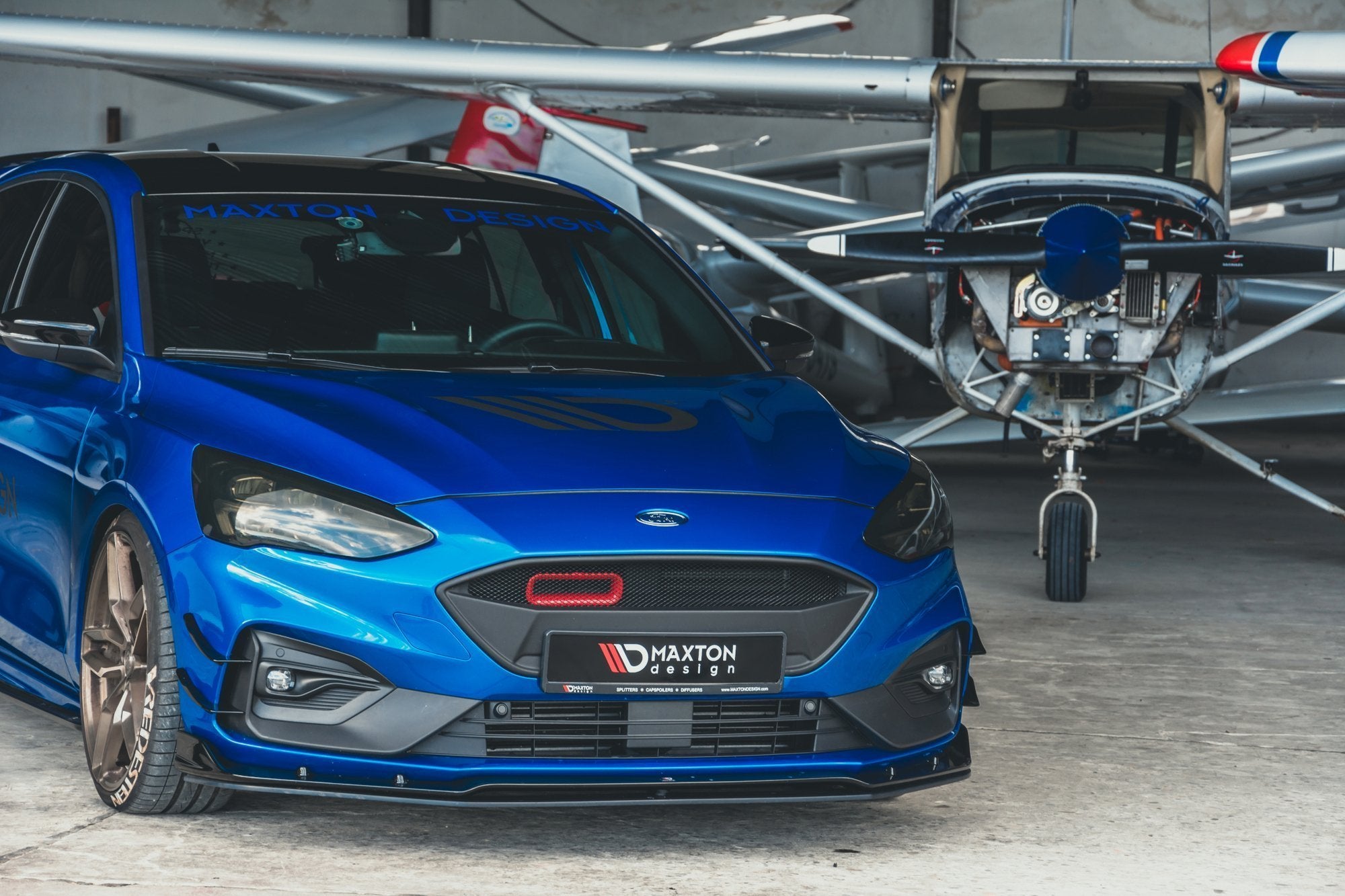 Maxton Design Street+ Spoilerlippe Front Ansatz passend für Set Ford Focus Mk4 St-line